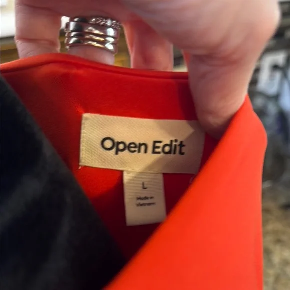 Vibrant Orange Fitted Ruched Blouse large - Picture 5 of 5